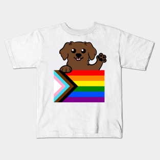 Love is Love Puppy - Brown Kids T-Shirt